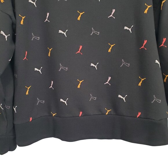 Puma Womens Size XL Sweatshirt Graphic Logo Multi All Over Print Relaxed Fit - Picture 10 of 10
